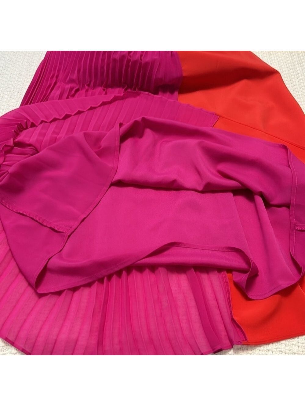 CUSHNIE X Target satin dress sleeveless lined pleated skirt pink red size 12 NEW - Picture 9 of 12